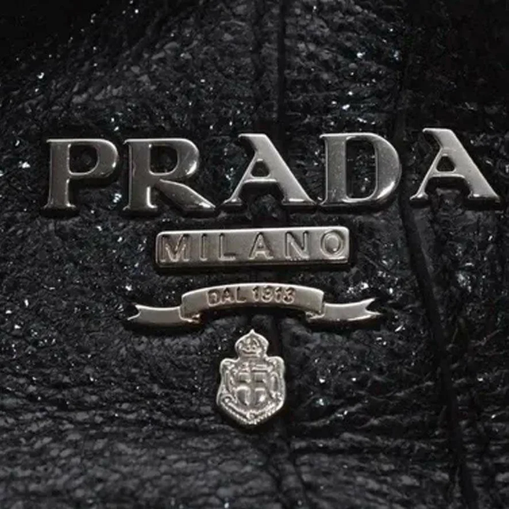 Prada Cervo Lux Stripes Leather 2Way Hand Shoulder Bag